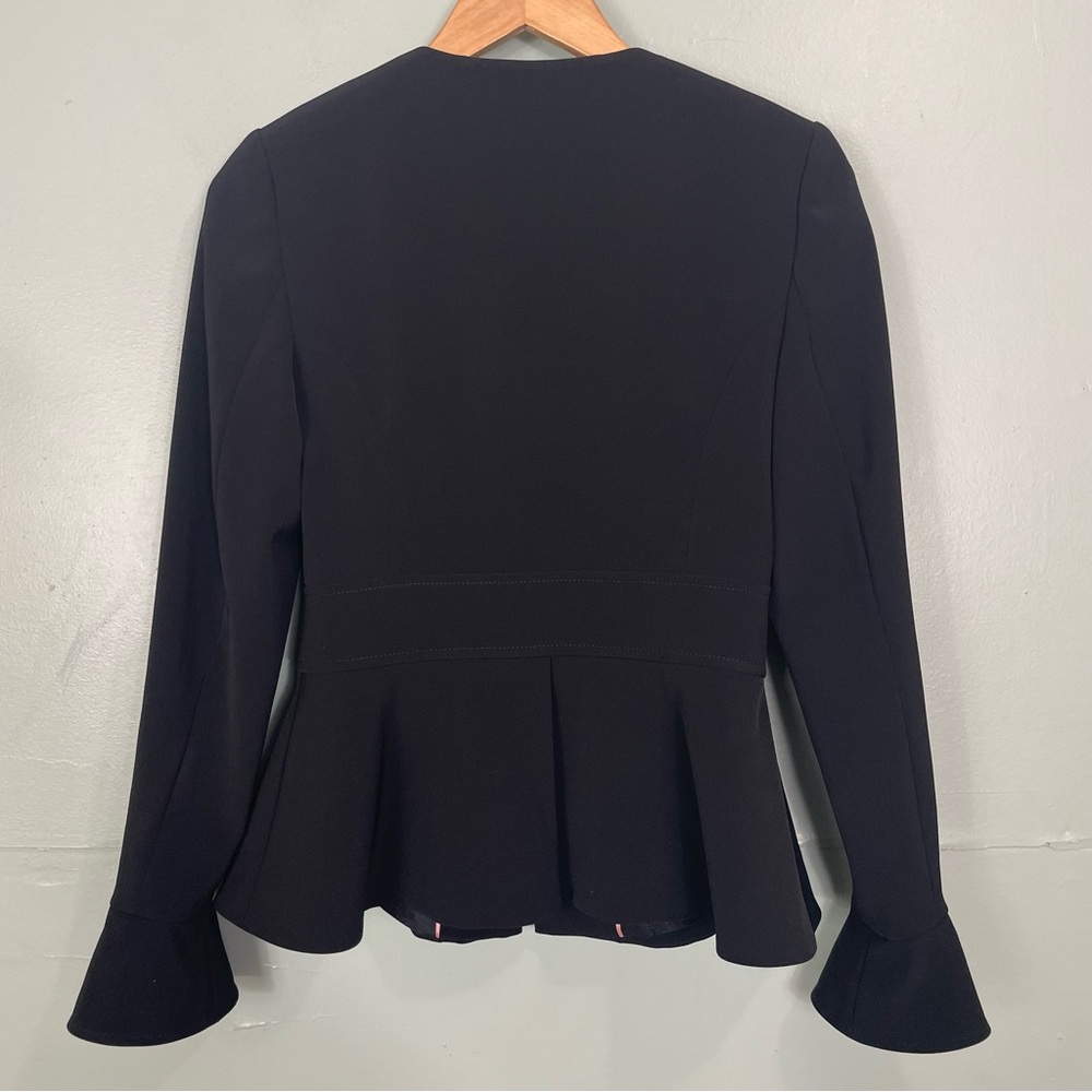 Ted Baker Yulij Flared Cuff Peplum Full‎ Zip Blazer Jacket Full Zip TB 1 US 4 - Picture 9 of 11